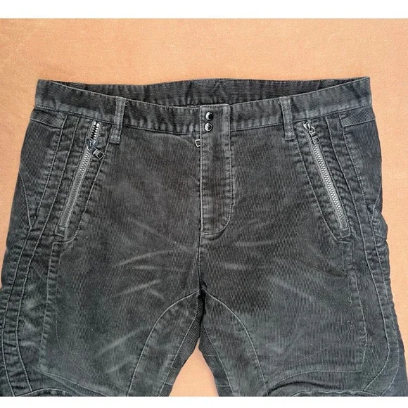 Armani Exchange Mens Black Corduroy Moto Biker Pants Zipper Detail Size 34 - Picture 2 of 8